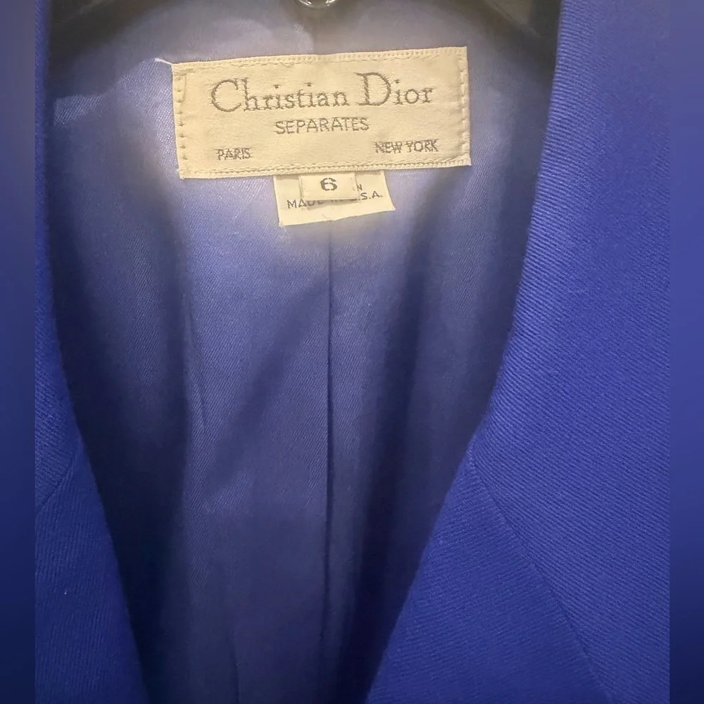 Christian Dior Vintage Double-Breasted Royal Blue Blazer